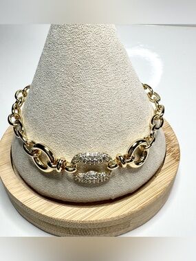 14k Gold Filled W/ Pavé Link Bracelet!